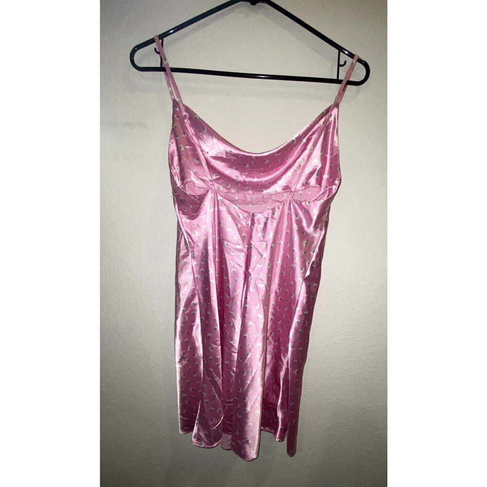 Zara Womens Pink Floral Satin Mini Babydoll Dress Size XS - Picture 3 of 5